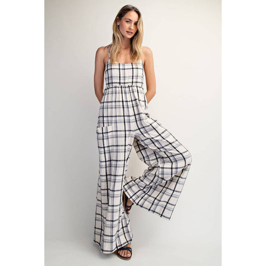 SMOCKED BACK JUMPSUIT