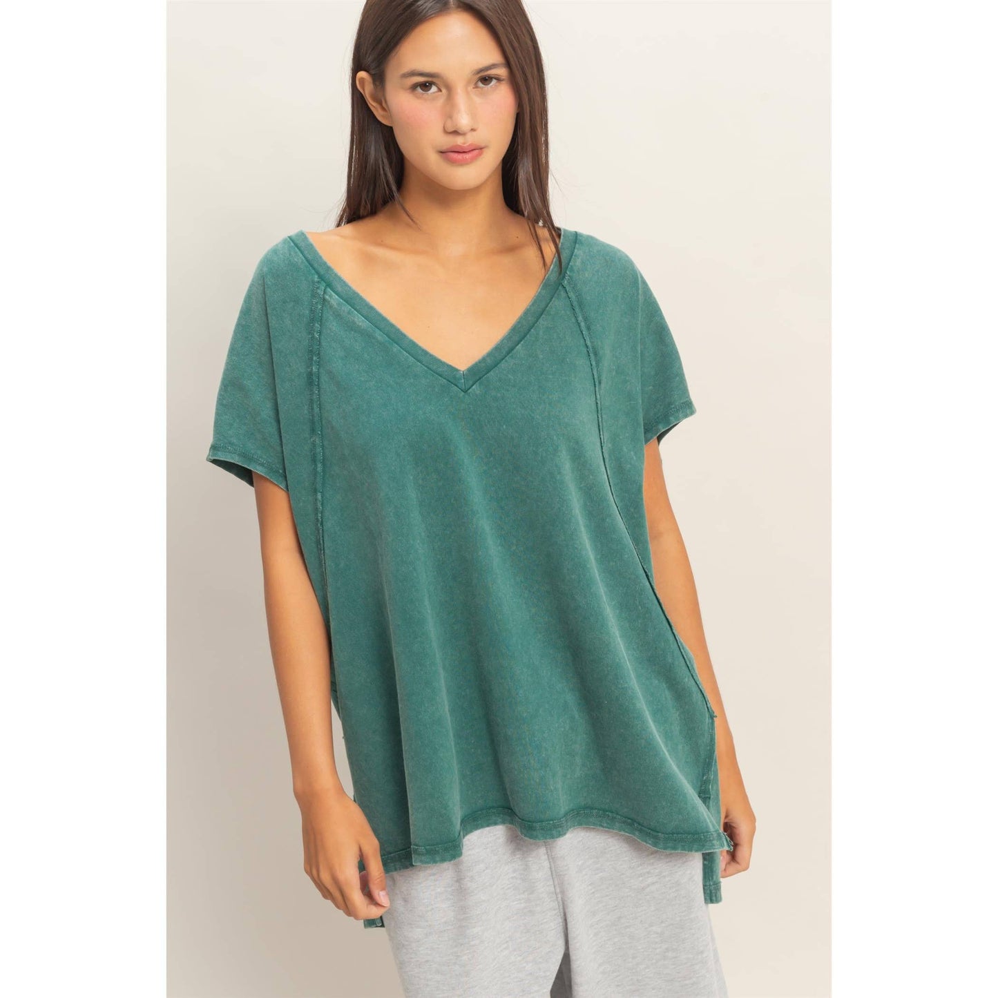 Oversized V-Neck Top