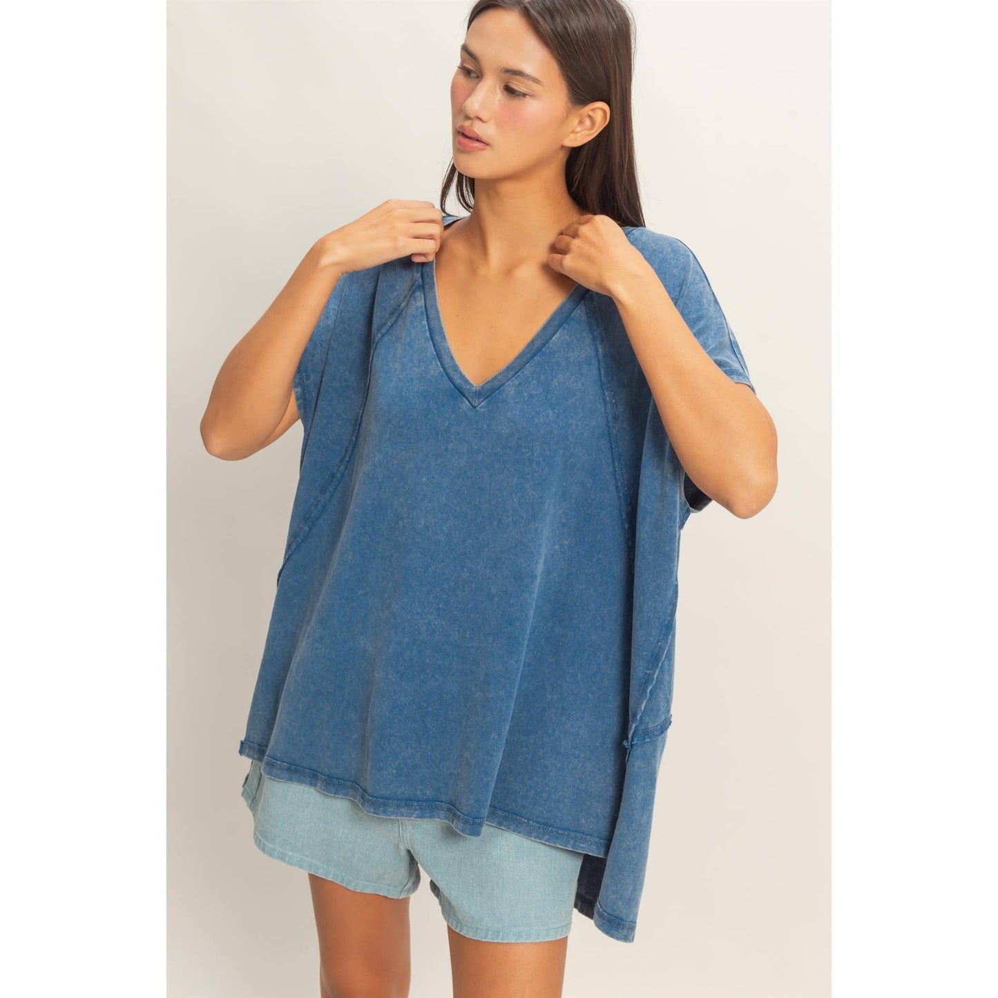 Oversized V-Neck Top