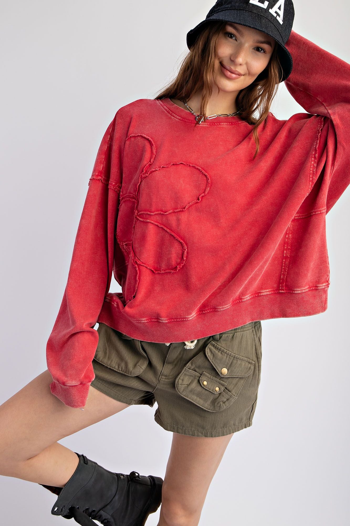 Boho Red Flower Sweatshirt