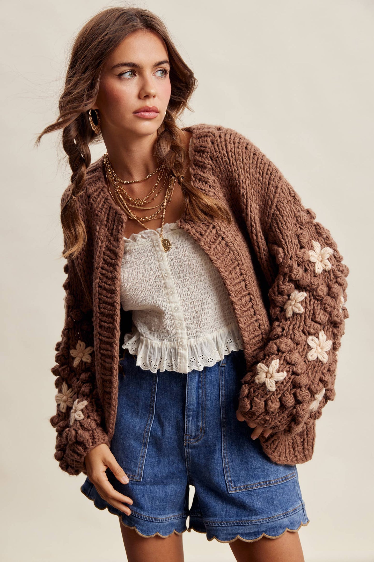 Bobble Sleeve Cardi