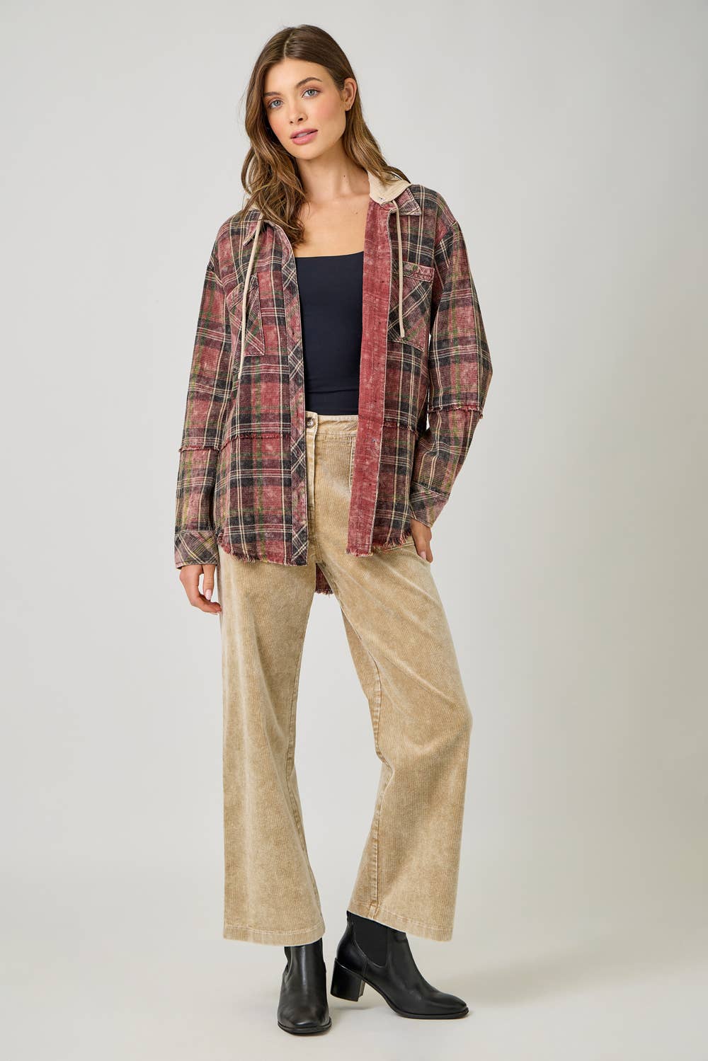 Double Cloth Plaid Shirt