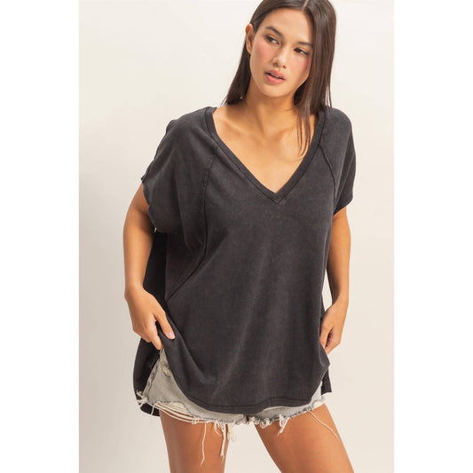 Oversized V-Neck Top