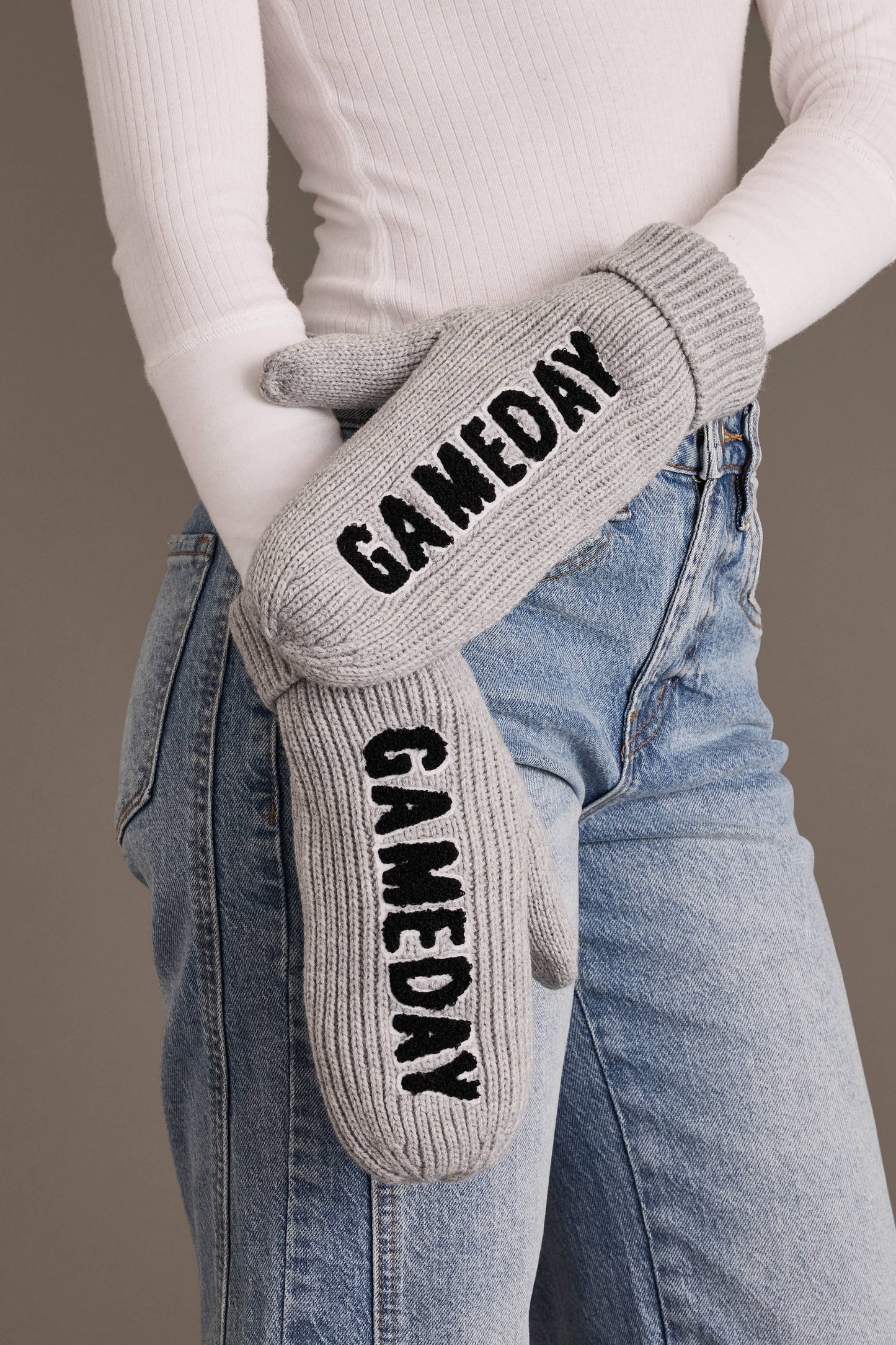 Gray & Black Game Day Mittens