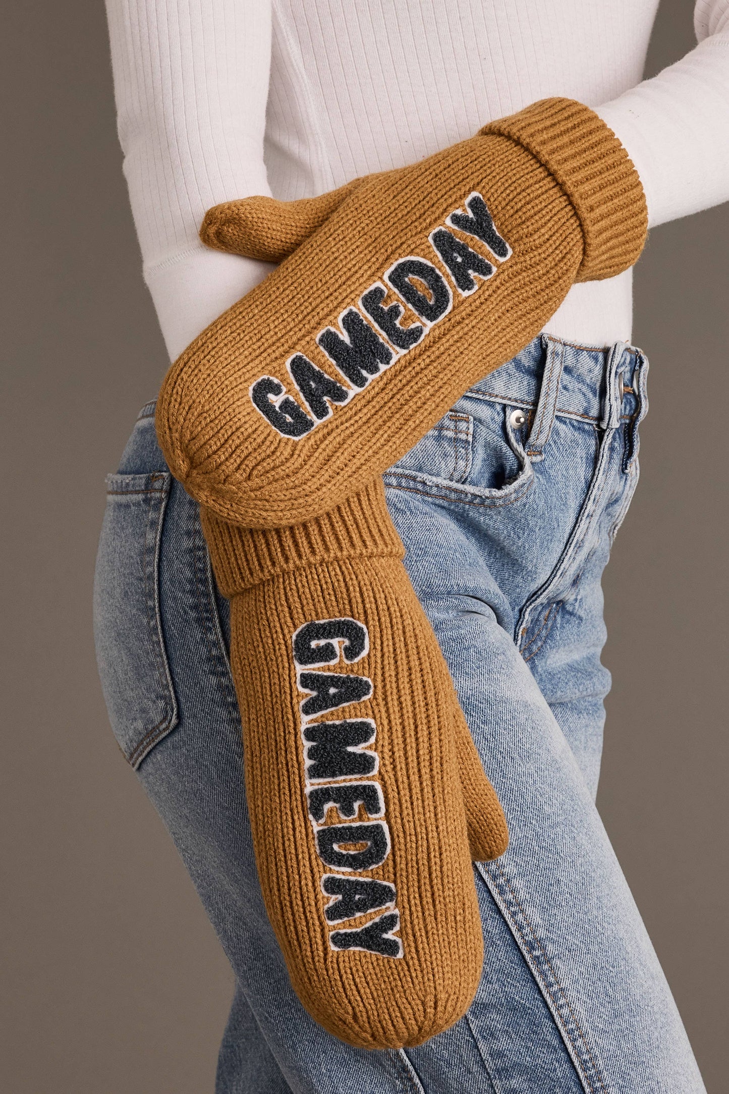 Camel & Gray Game Day Mittens