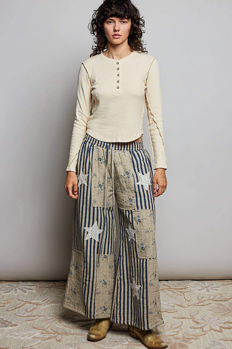 Pol: Striped Star Quilted Pants