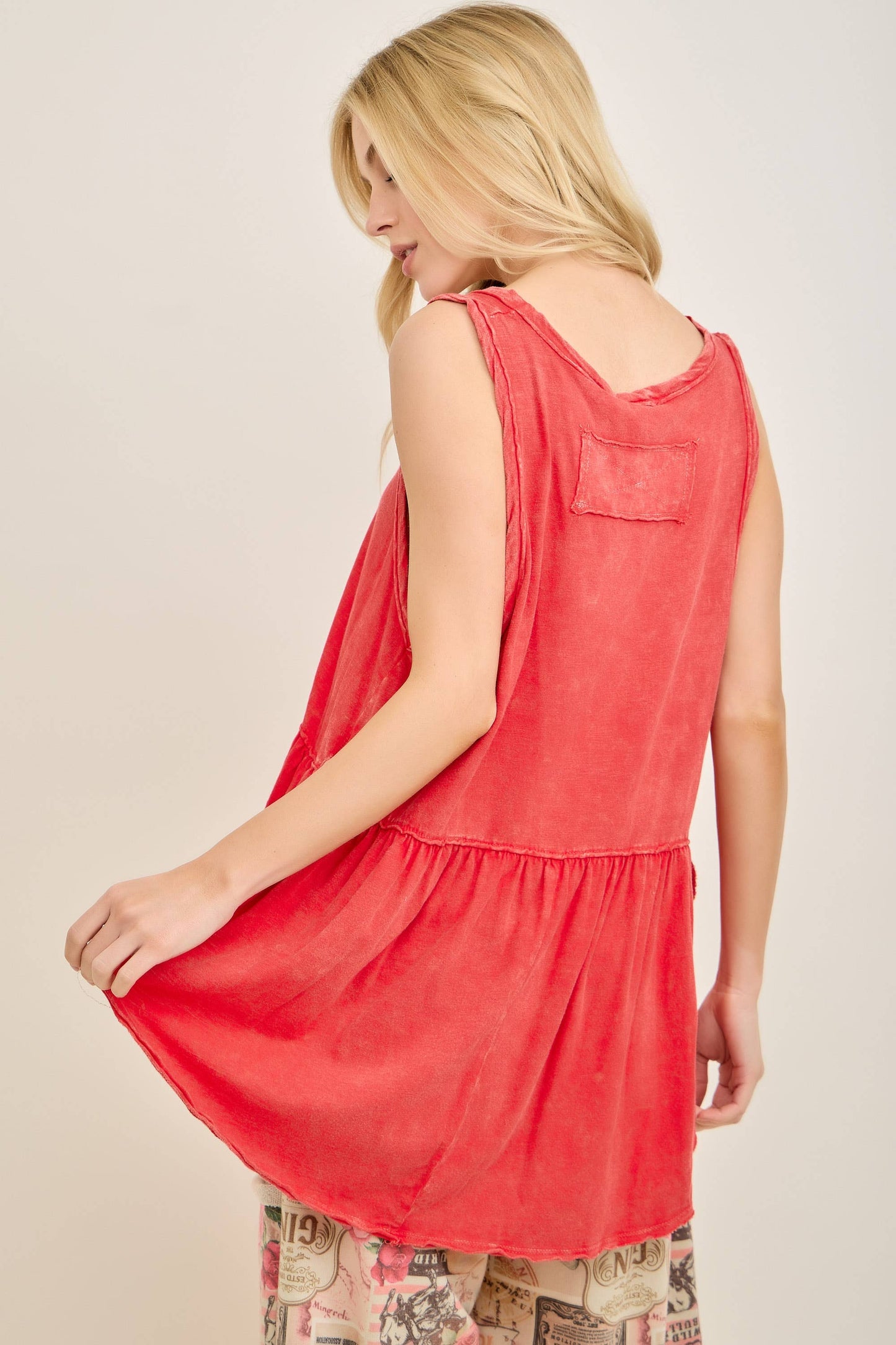 Washed Babydoll Tank