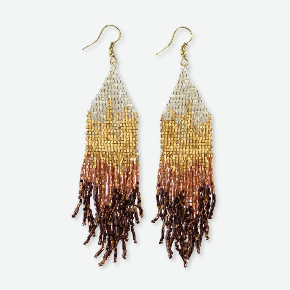 Ombre Metallic Beaded Earrings