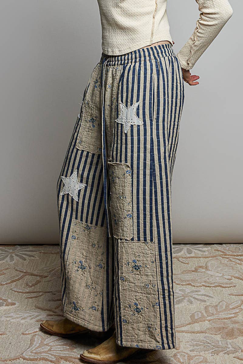 Pol: Striped Star Quilted Pants