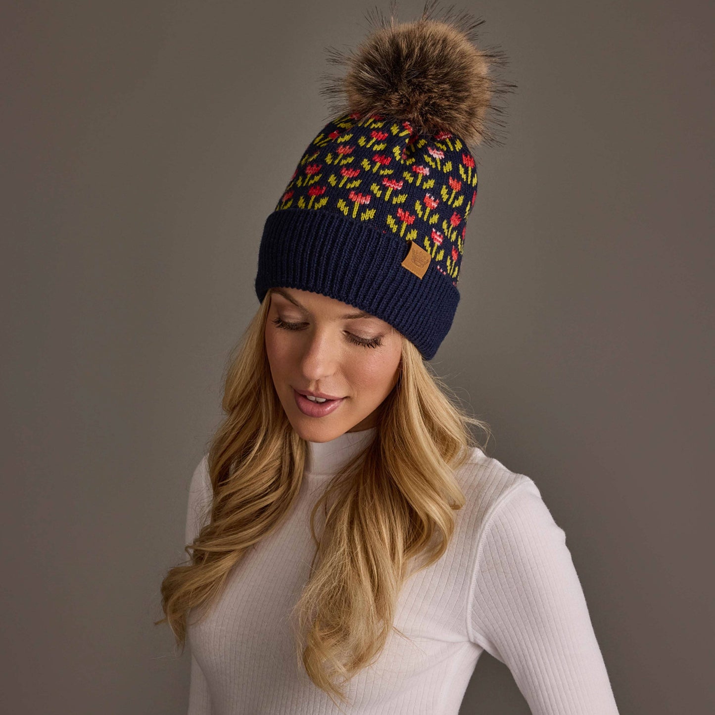 Navy Flower Hat