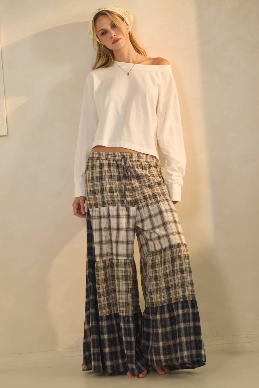 Plaid Patch Pants