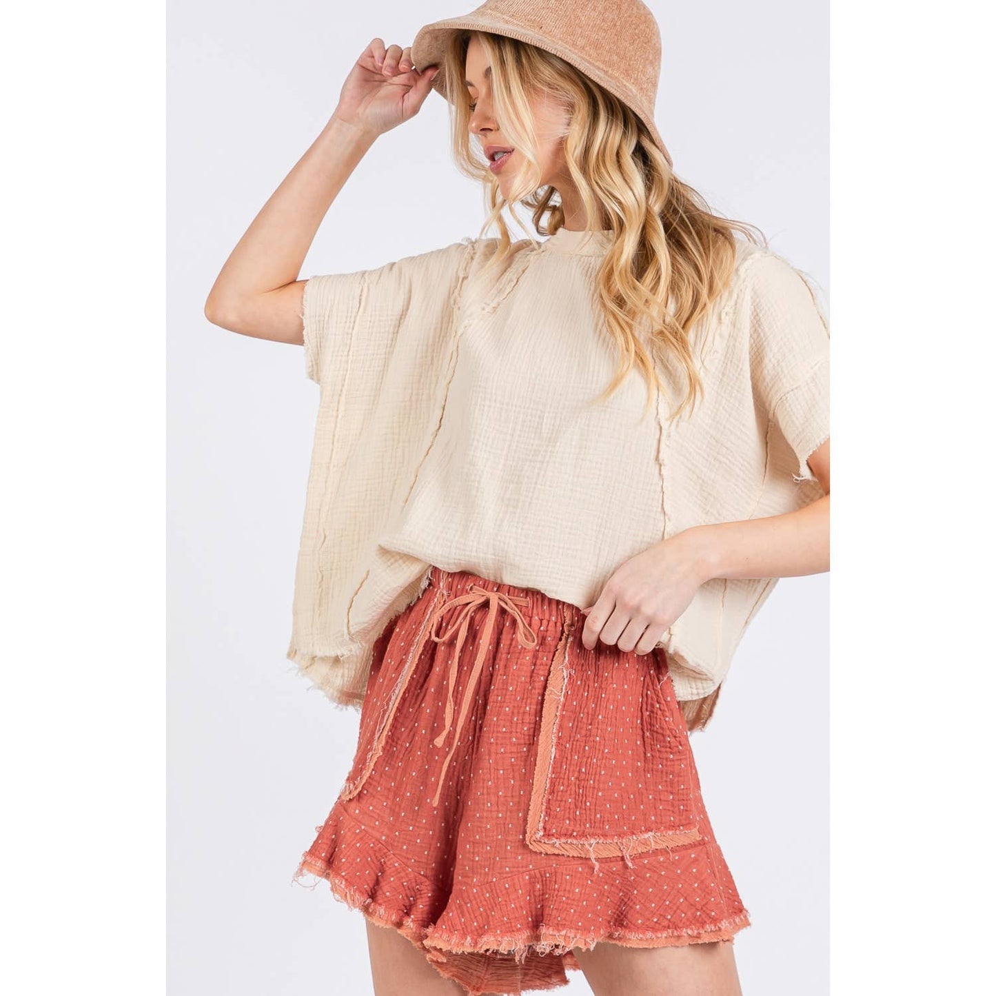 Boho Textured Dot Shorts