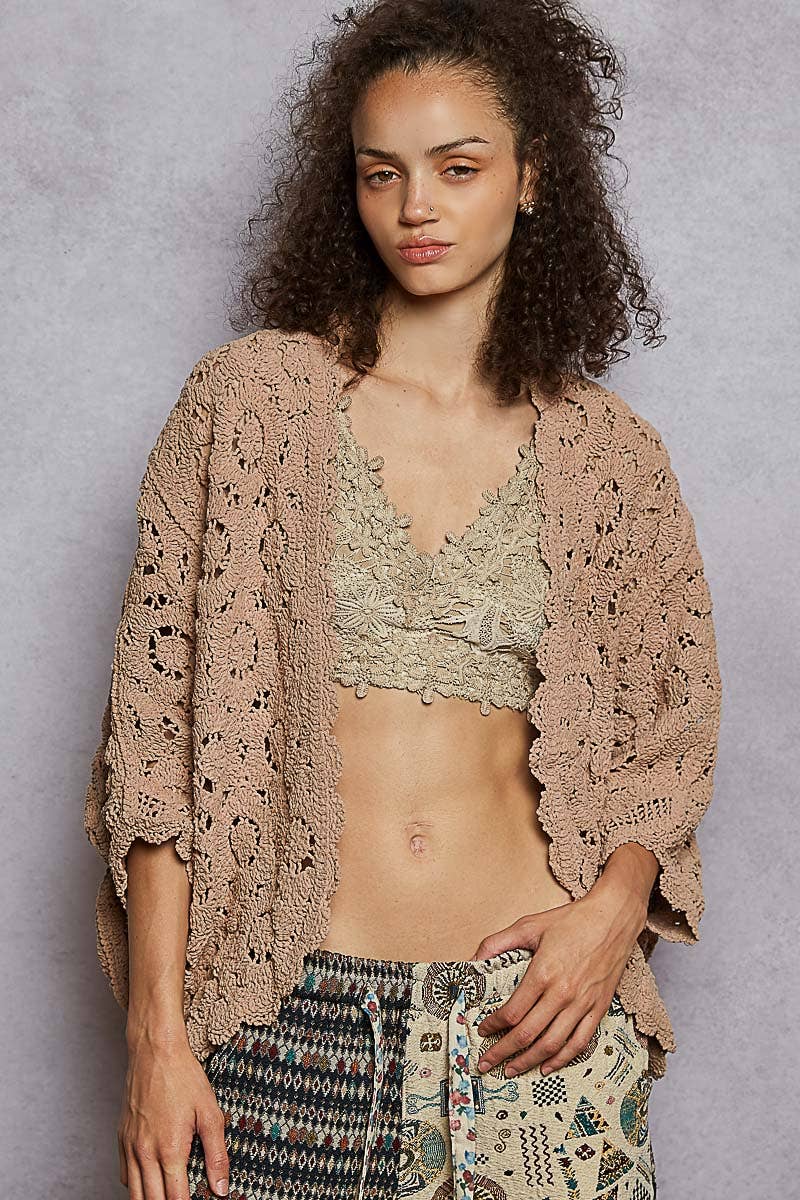 Pol: Crochet Chenille Cardigan