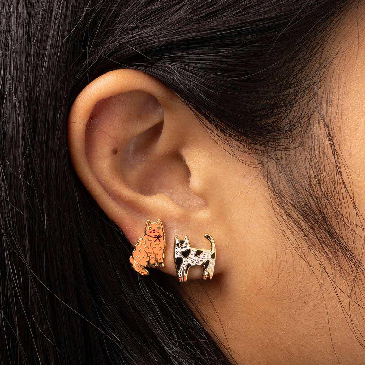 Cat Earrings - Gold