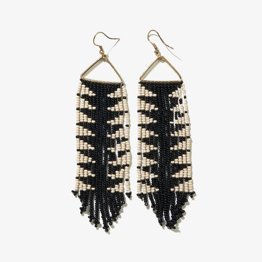 Arrow Beaded Earrings-Blk