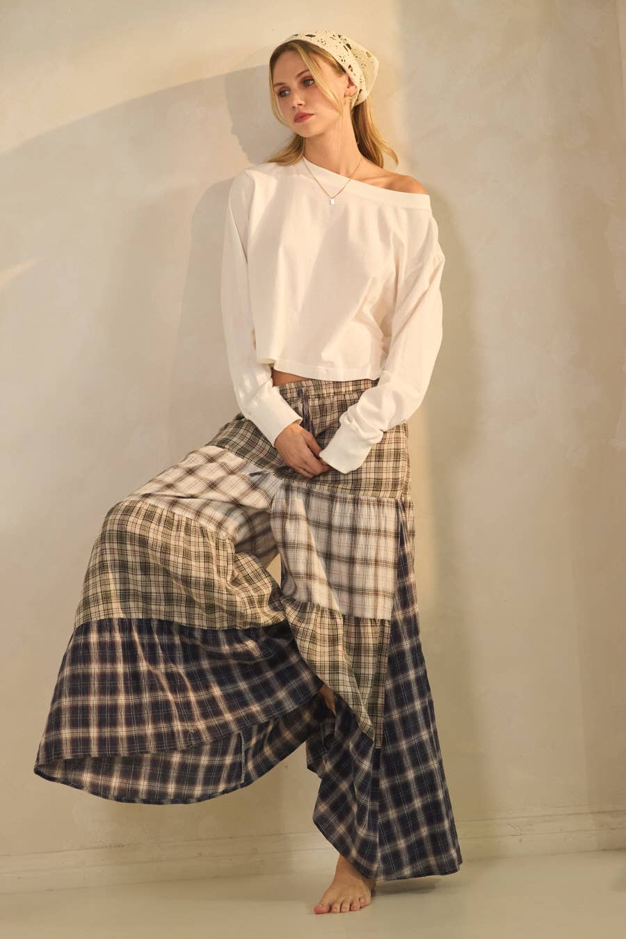 Plaid Patch Pants