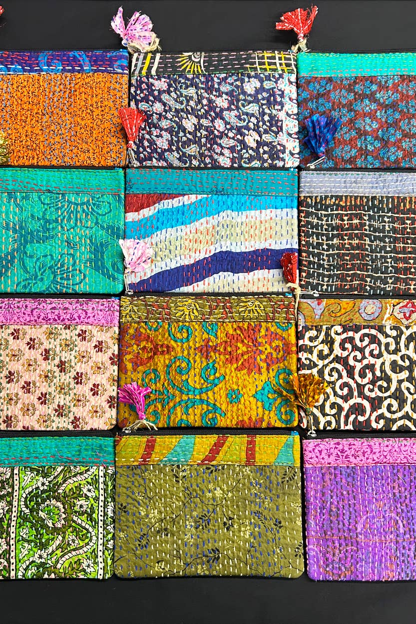 Kantha Accessory Pouch